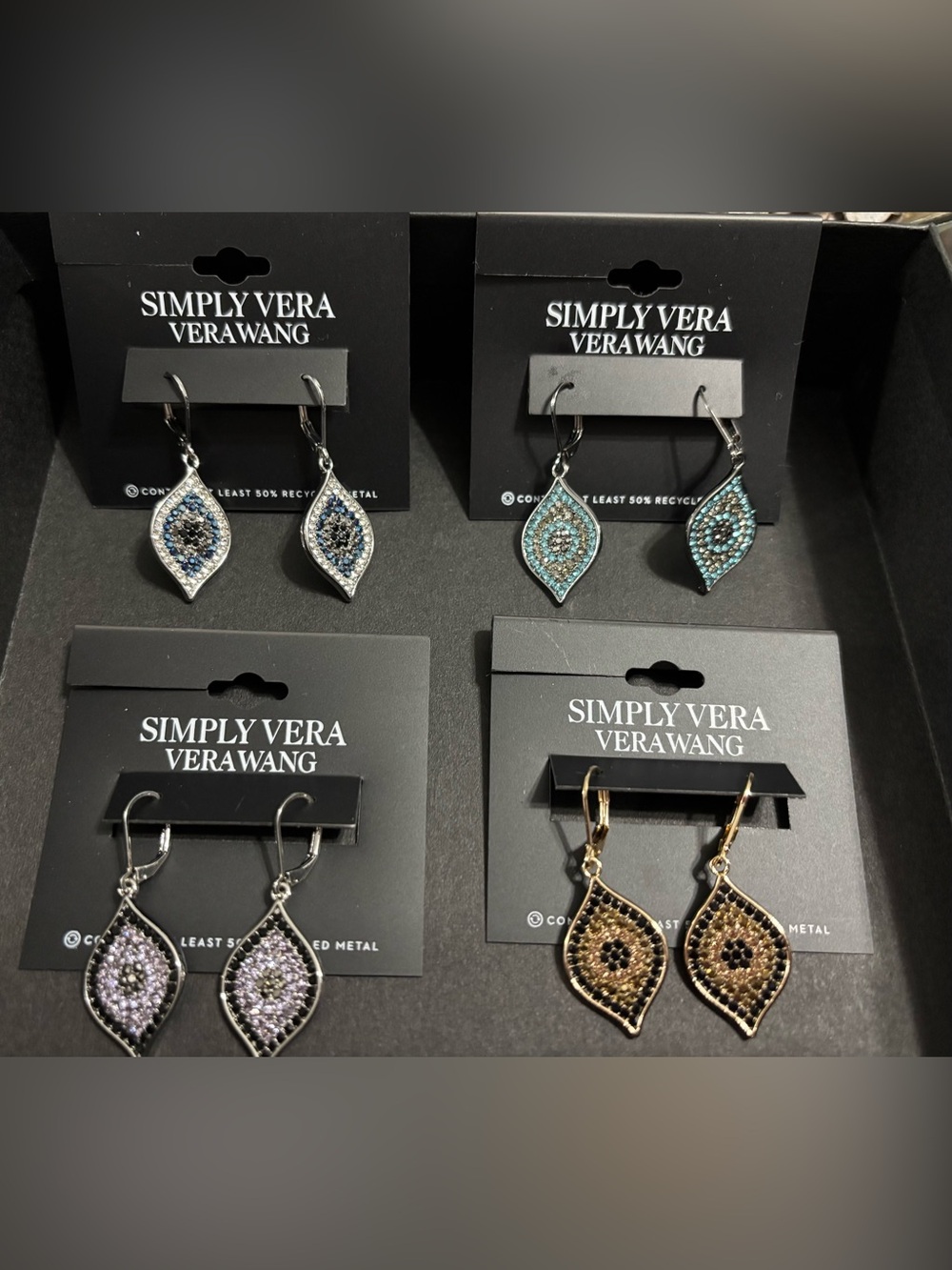 Simply Vera Wang Evil Eye Simulated Stone Dangle Earrings *Buyer Choose One*